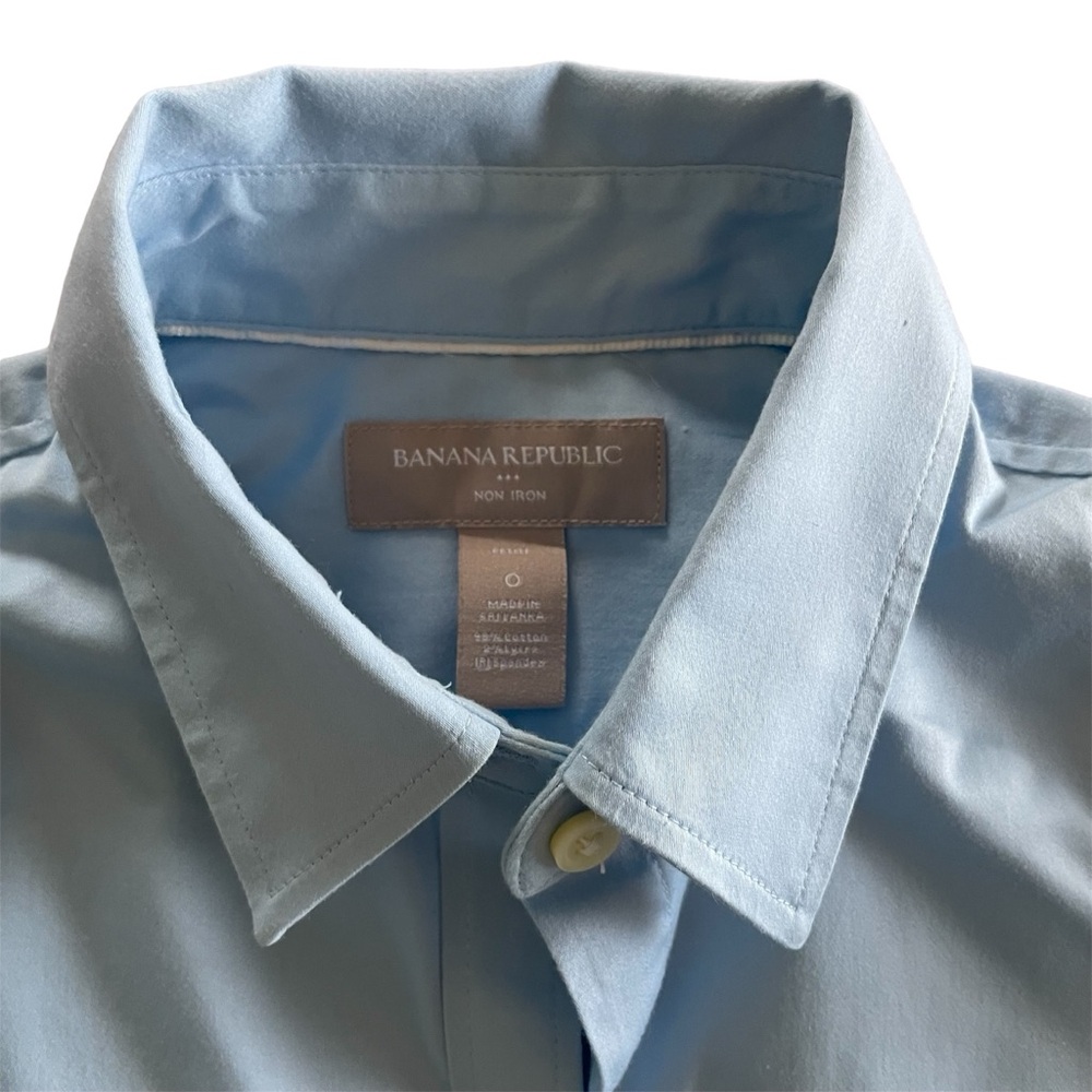 Banana Republic women’s button down long sleeve shirt size petite 0 light blue